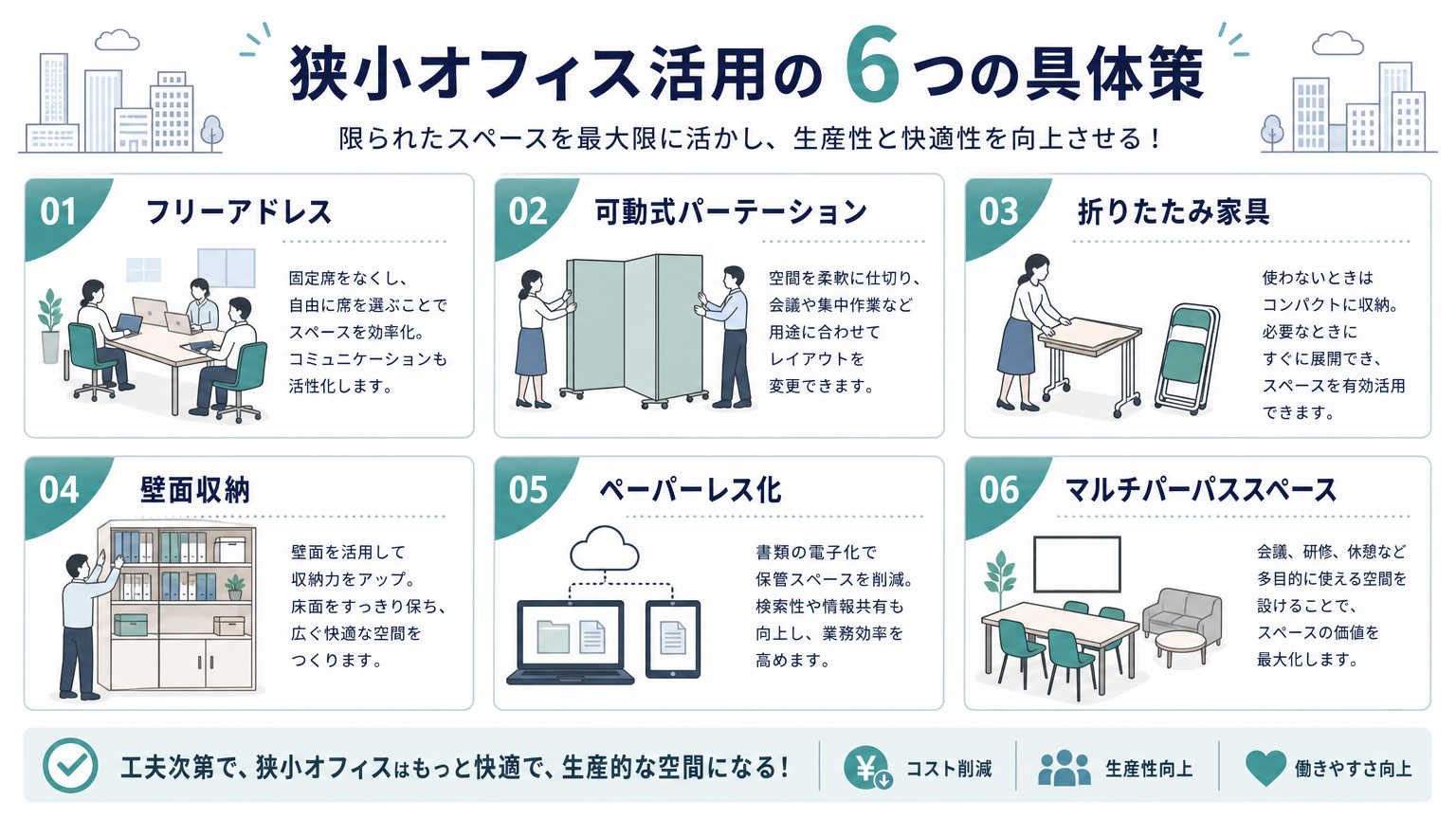 狭小オフィスを活用する具体的な方法